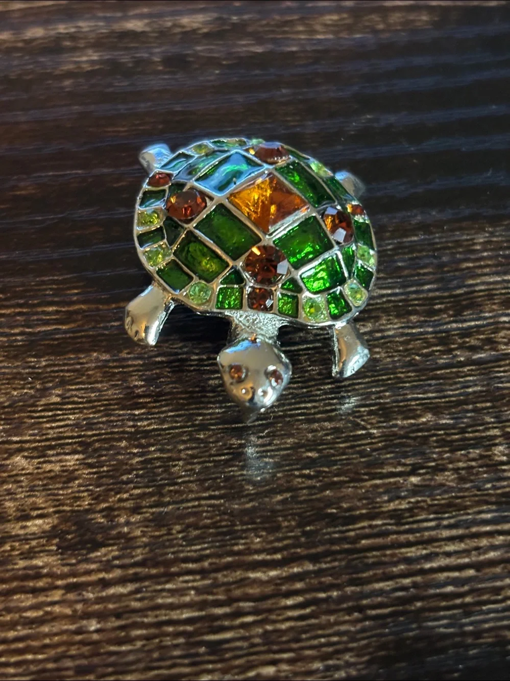 Elegant Mosaic Multicolored Turtle Brooch‎